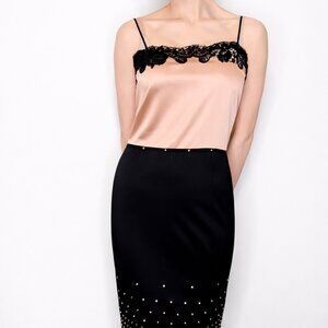 Alexander Wang | Embellished Silk Mini Dress | Pink And Black Lace